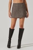 covina skirt in brown herringbone