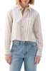 ruth crop shirt in bone/neptune multi stripe