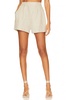 hanna pleated short in linen sand