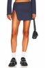 zayne mini skirt in navy pinstripe