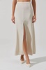 vitella satin maxi skirt in ecru