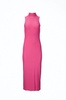 women's poste stretch-mesh turtleneck bodycon midi dress in azalea pink