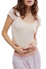 end game pointelle baby tee in peach dust