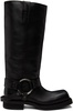 Leather biker boots