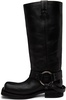 Leather biker boots