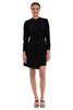 Donna Morgan Women's Leg O' Mutten Sleeve Side Draped Mini Dress
