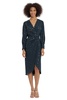 Maggy London Women's Long Sleeve Faux Wrap Dress