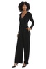 Maggy London womens Draped Twist Waist V- Neck Long Sleeve Jumpsuit