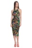 Donna Morgan Women's Ruched Halter Racer Back Midi