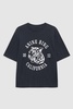 Avi Tee Collegiate Leopard - Washed Charcoal