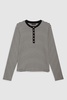 Alessia Long Sleeve Tee - Cream And Black Stripe