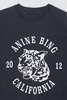 Avi Tee Collegiate Leopard - Washed Charcoal