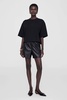 Myers Cropped Tee Framed Monogram - Black