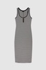 Alessia Tank Midi Dress - Cream And Black Stripe