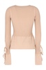 Andreādamo Long Sleeve Crop TopRibbed Knit Top