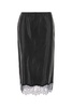 Blumarine Women 4L038a Leather Skirt W/Lace