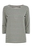 Majestic Filatures Striped Linen Boat Neck T-Shirt