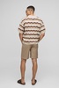 Oversized Boxy Crochet Look Stripe Knitted Polo