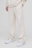 Man Embroidered Waffle Straight Leg Sweatpants