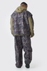 Plus Washed Ripstop Nylon Camo Utility Jacket