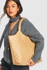 Quilted Faux Leather Shopper Tote Bag