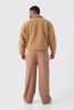 Plus Borg Harrington Jacket In Tan
