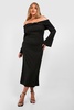 Plus Twist Detail Off The Shoulder Soft Rib Column Midi Dress