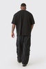 Plus Relaxed Fit Acid Wash Cargo Jeans