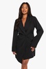 Plus Woven Drape Detail Blazer Dress 