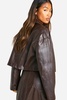 Cropped Faux Leather Jacket