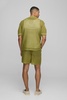 Boxy Revere Collar Open Stitch Stripe Shorts Set