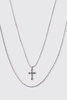 2 Pack Cross Pendant Necklace In Silver