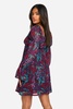 Floral Crinkle Chiffon Long Sleeve Smock Dress