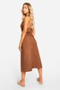 Linen Look Cross Over Midi Dress