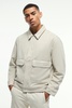 Faux Suede Harrington Jacket In Stone