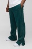 Plus Relaxed Split Hem Washed Raw Edge Sweatpants