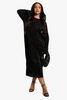 Plus Plisse Flared Sleeve Column Dress