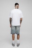 Tall Pour Homme Oversized Over The Seam Varsity Print T-Shirt