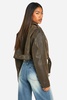Vintage Look Crop Moto Jacket