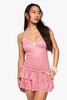Gingham Strappy Tiered Mini Dress