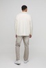 Oversized Boxy Revere Blanket Stitch Polo Sweatshirt