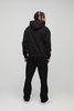 Oversized Boxy Zip Through Embroidered Gothic Cross Hoodie
