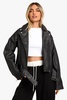 Vintage Look Faux Leather Moto Jacket
