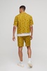 Oversized Boxy Jacquard Floral Shirt & Short Set