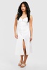 Petite Eyelet Button Detail Midi Dress