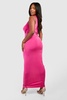 Plus Twisted Ring Detail Off The Shoulder Asymmetric Maxi Dress 
