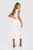 Lace Rose Trim Cap Sleeve Midii Dress