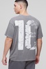 Oversized Puff Print 13 Varsity Graphic Washed T-Shirt