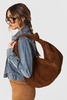 Faux Suede Knot Detail Shoulder Bag 