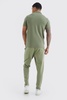 Slim Tapered Elastic Waist Pintuck Crop Sweatpants
